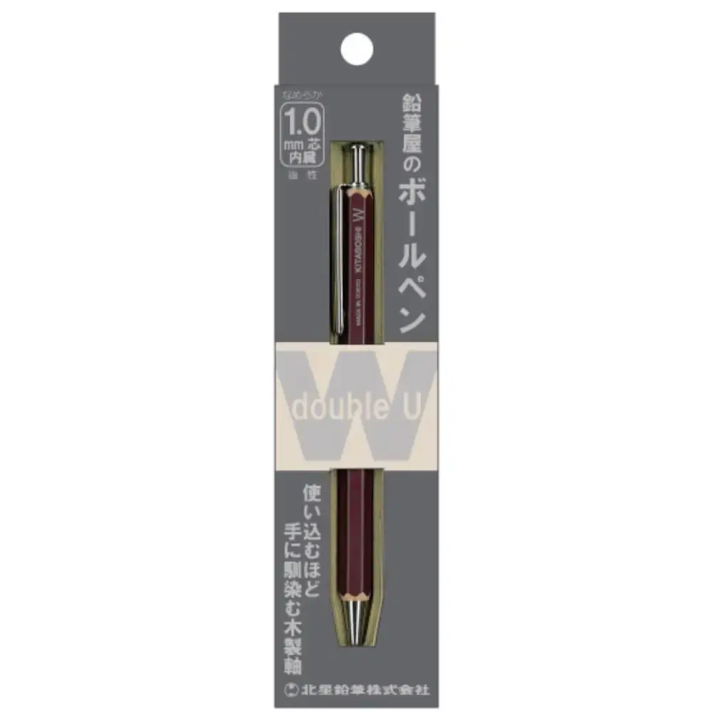 Kitaboshi Wooden Hexagonal Ballpoint Pen 1.0mm #W-600AZ - Image 4