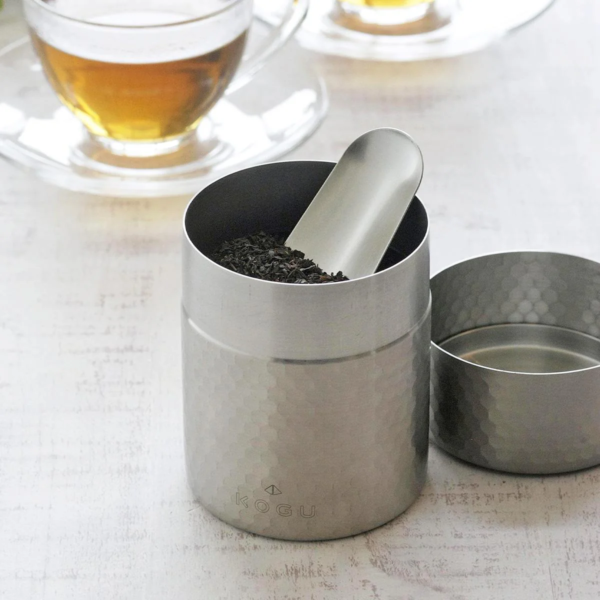 Kogu Stainless Steel Tea Caddy Stylish Tea Ceremony Canister 10.8cm - Image 2