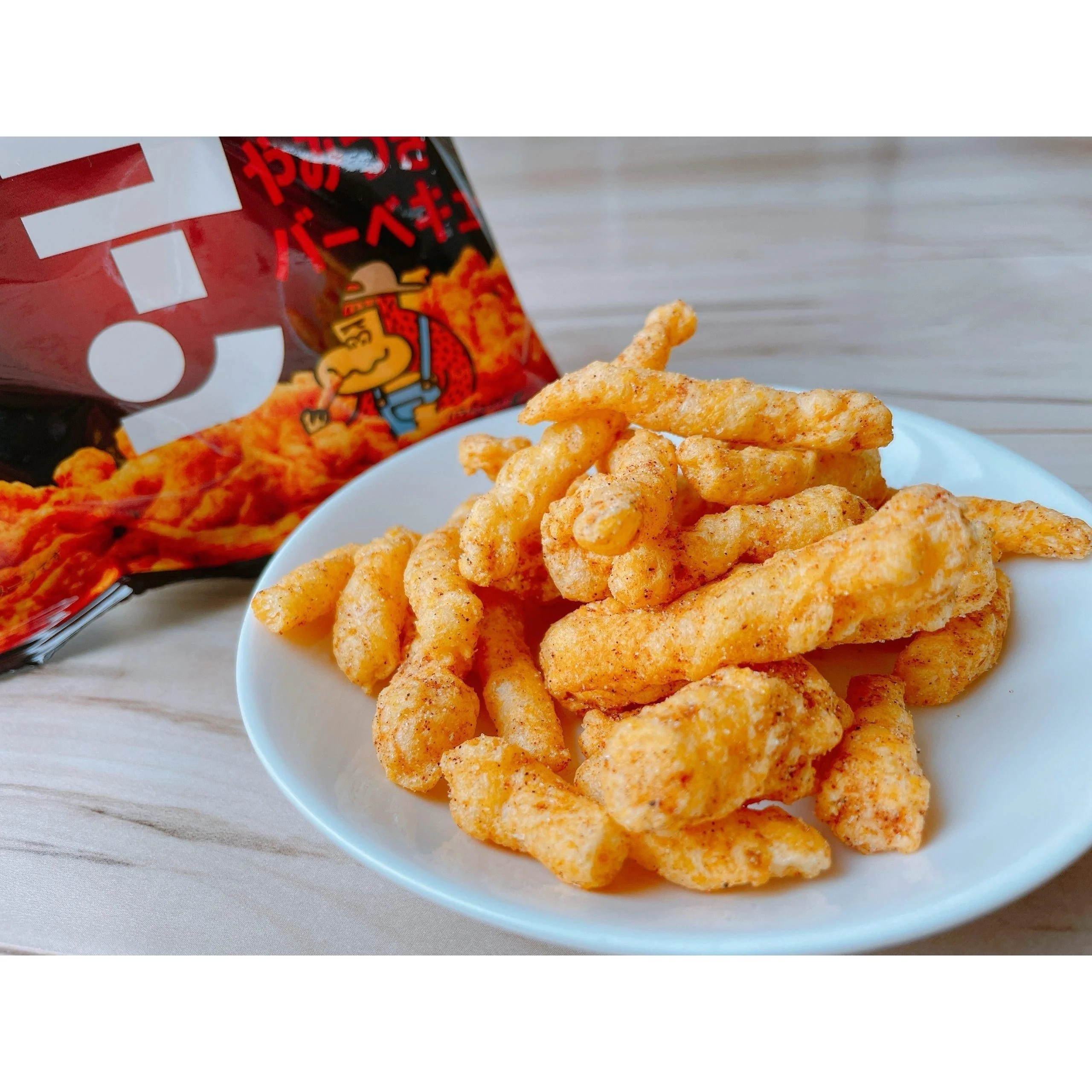 Koikeya Scorn BBQ Barbecue Corn Puffs Snack 73g (Pack of 3 Bags) - Image 2