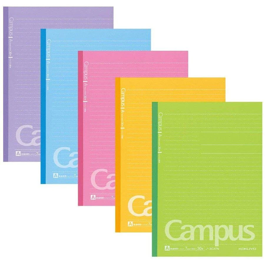Kokuyo B5 Lined Notebook 7mm Horizontal Lined Paper with Dots (Set of 5) - Image 2