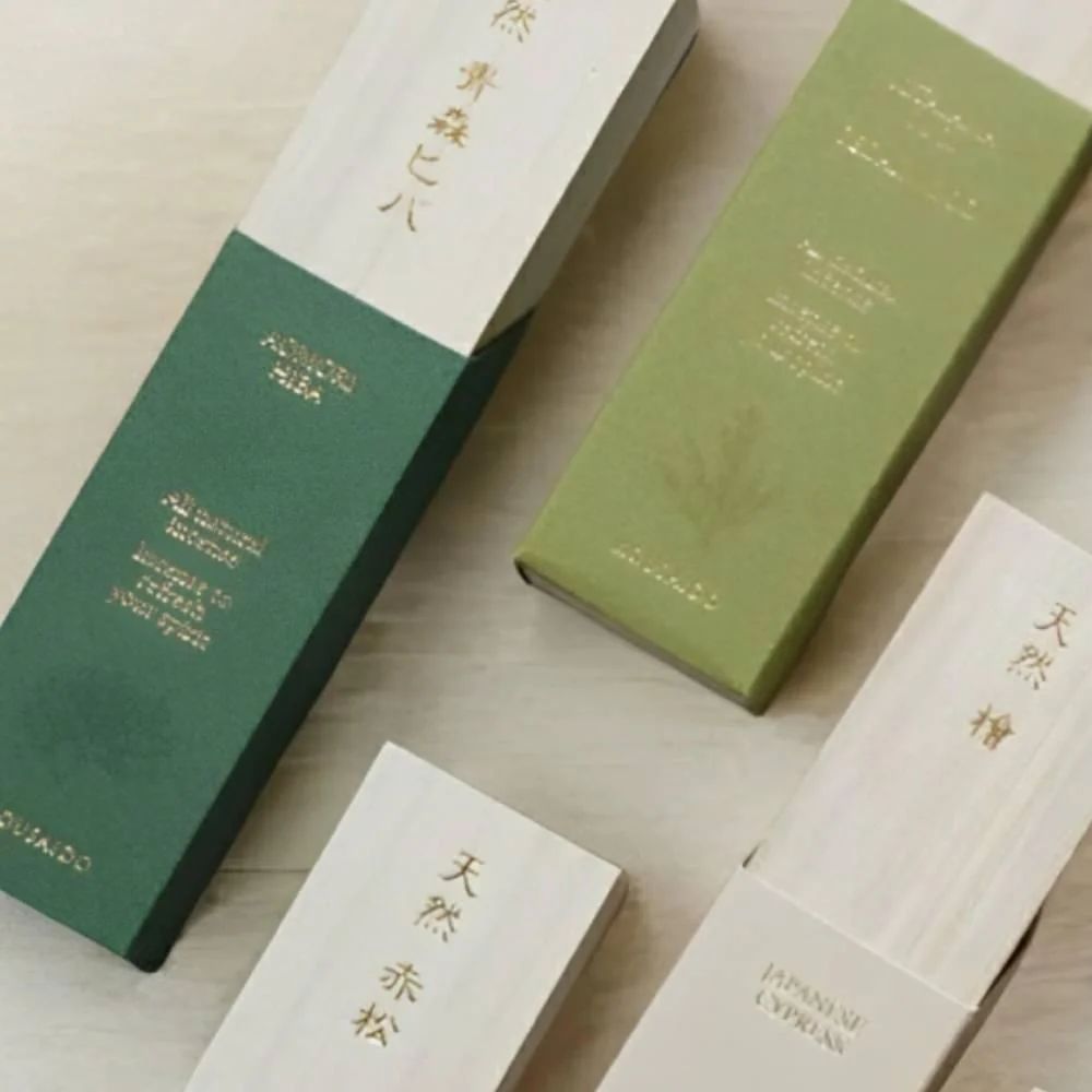 Kousaido All Natural Aomori Hiba Incense in Wooden Box 20 Sticks - Image 3