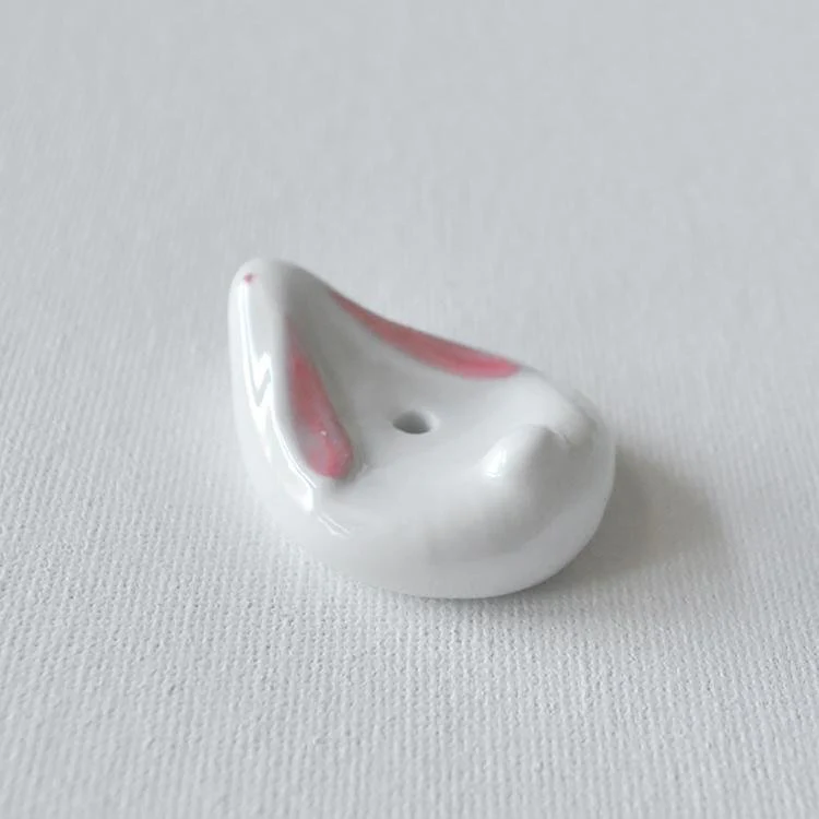 Kousaido Ceramic Incense Burner Rabbit-Shaped Incense Holder & Plate - Image 3