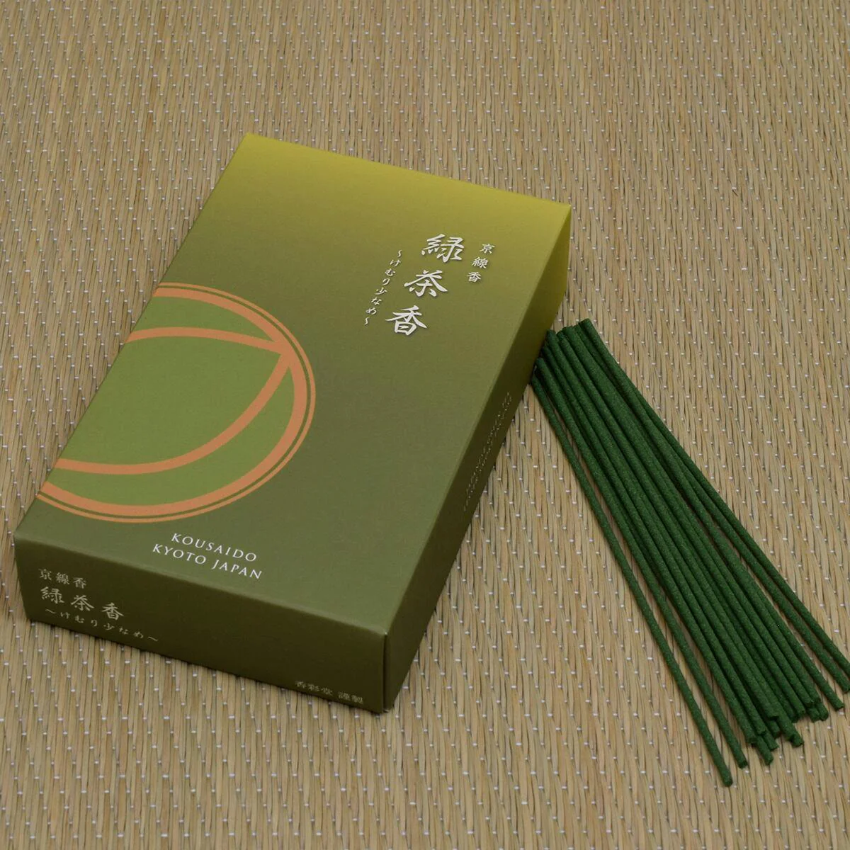 Kousaido Kyoto Low Smoke Matcha Green Tea Incense Sticks 70g - Image 2