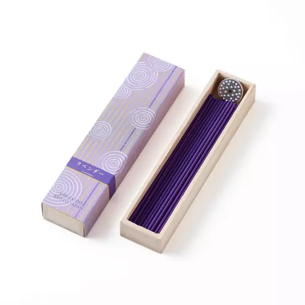 Kousaido Soothing Lavender Long Incense Sticks In Wooden Box 40 ct. - Image 6