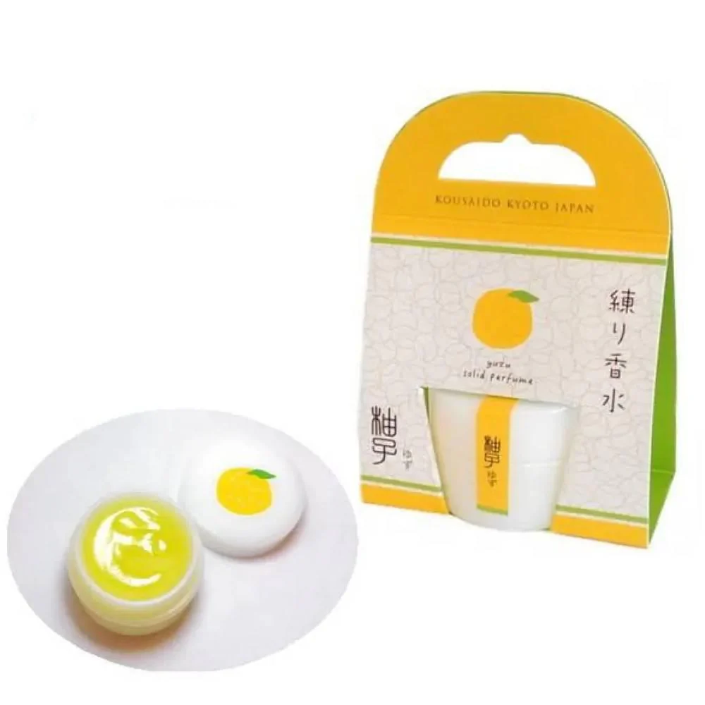 Kousaido Yuzu Solid Perfume Balm Fresh & Revitalizing Citrus Scent 8g - Image 3