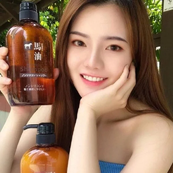 Kumano Yushi Horse Oil Nourishing Shampo for Dry & Damaged Hair 600ml - Image 3