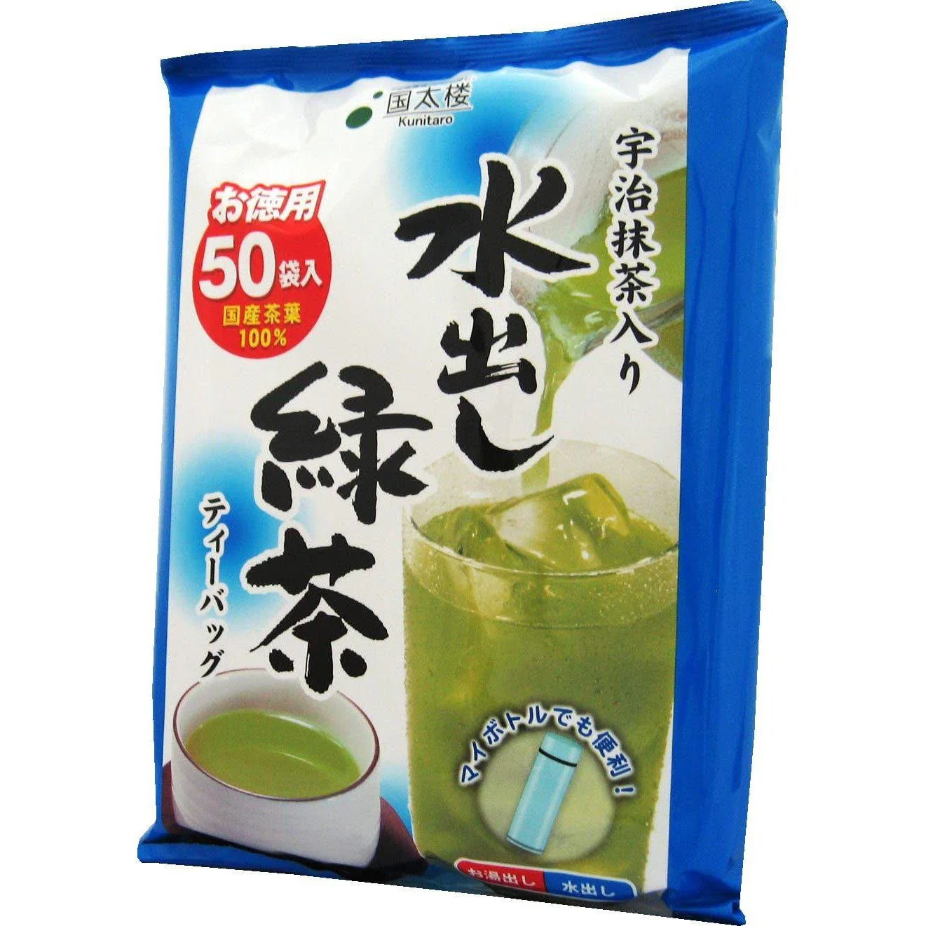 Kunitaro Mizudashi Cold Brew Green Tea with Uji Matcha 50 Tea Bags - Image 2