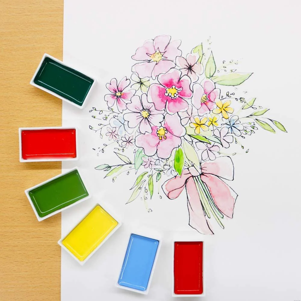 Kuretake Gansai Tambi Watercolor Paint Set 24 Colors MC20/24V - Image 3