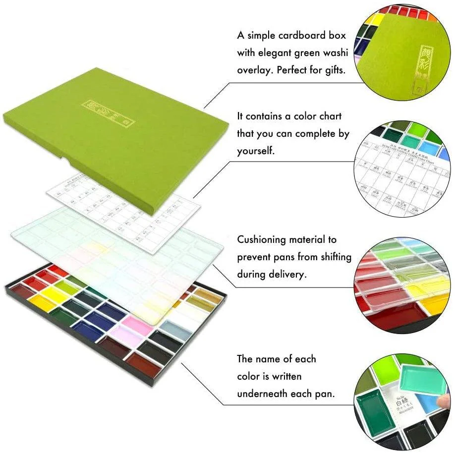 Kuretake Gansai Tambi Watercolor Paint Set 24 Colors MC20/24V - Image 4