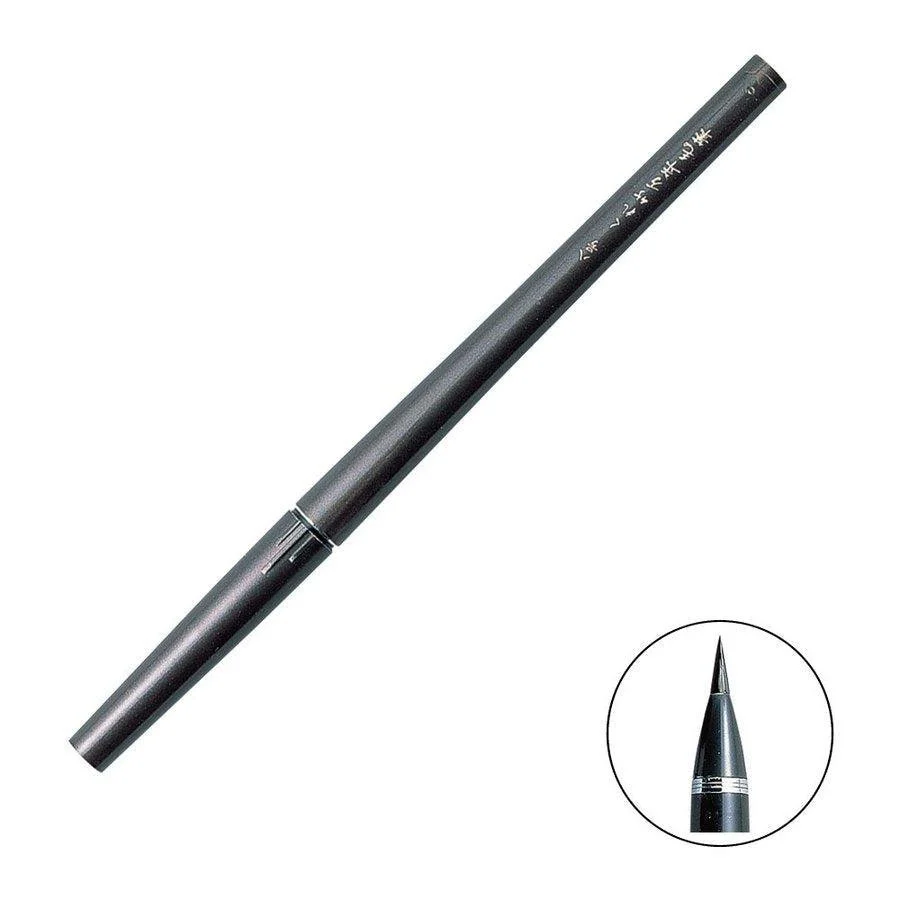 Kuretake Water Based Ink Brush Pen Black No. 8 (+2 Pen Refills) - Image 3