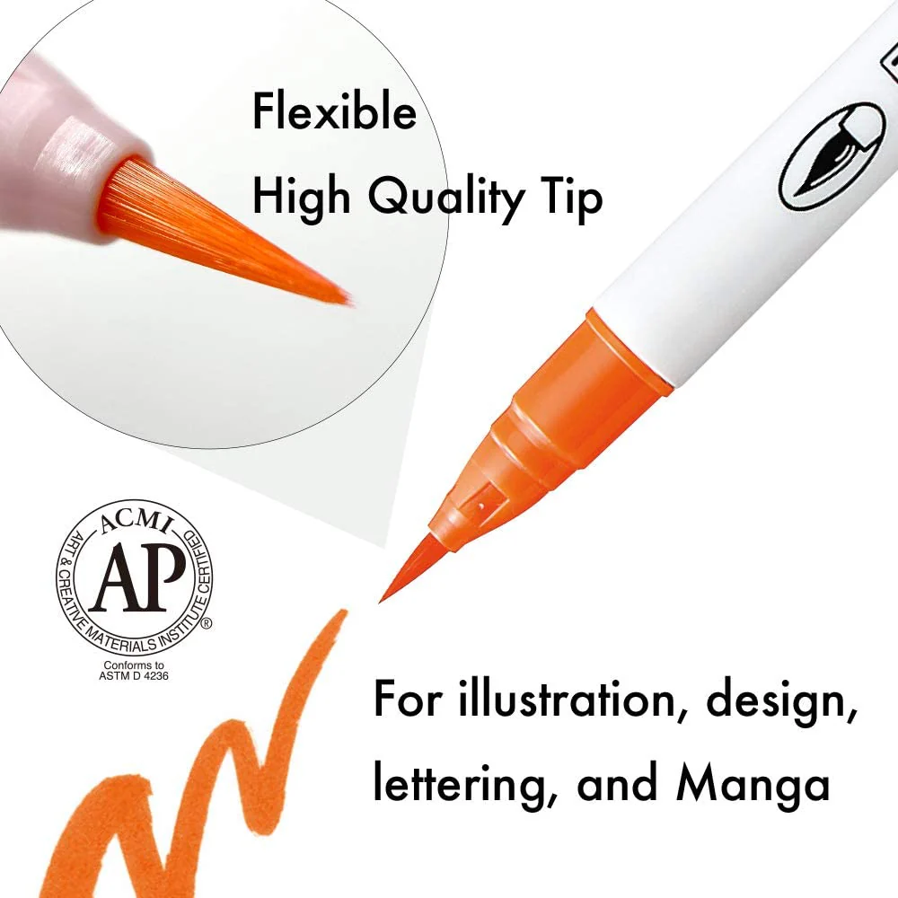 Kuretake ZIG Clean Color Real Brush Marker 36 Colors RB-6000AT/36V - Image 4