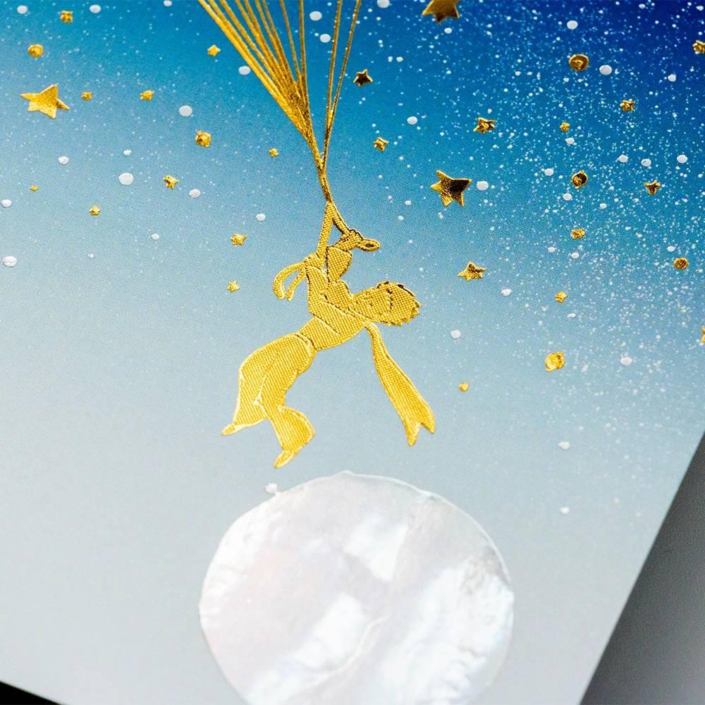 Le Petit Prince Postcard Foil Stamped Migratory Birds Starry Design - Image 5