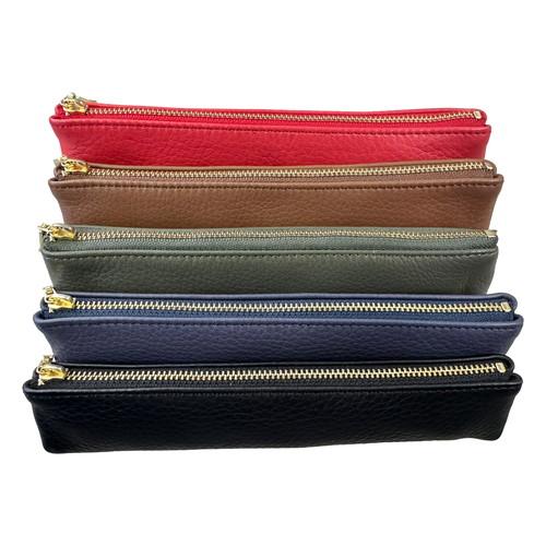 Life Genuine Leather Red Large Pen Case Nylon Lining & Zipper Closure - Image 4
