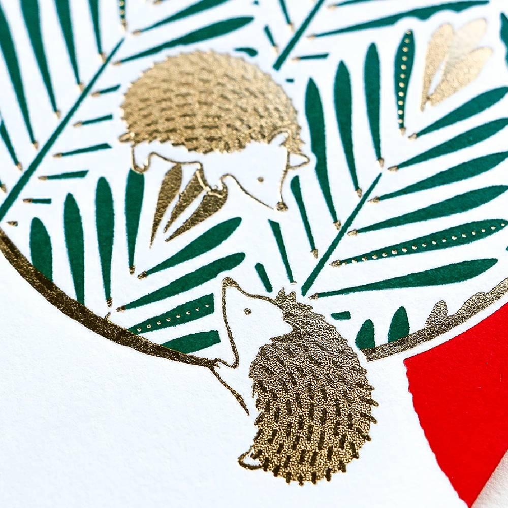 Long Gold Foil Decorative Money Envelope Hedgehog Design - Image 2