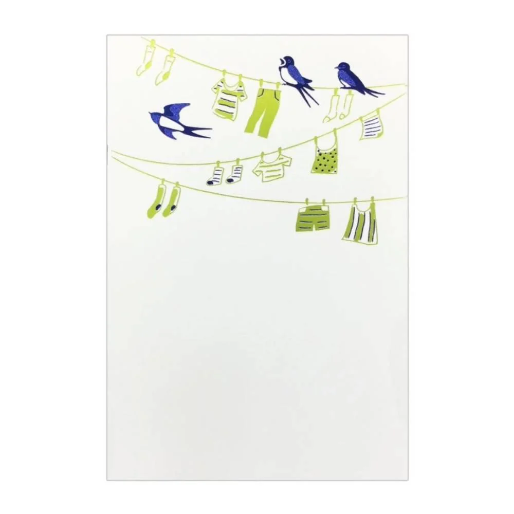 May Seasonal Foil Stamped Postcard Swallow Design