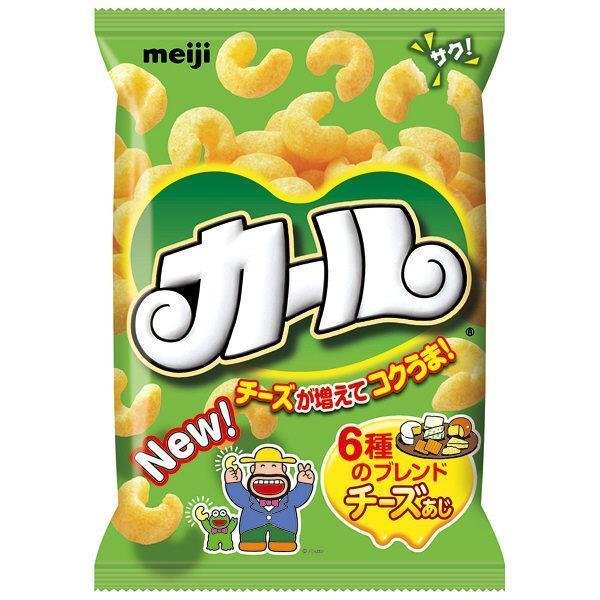 Meiji Karl Corn Puff Snack Cheese & Light Salt Flavors (Pack of 2 Bags) - Image 2