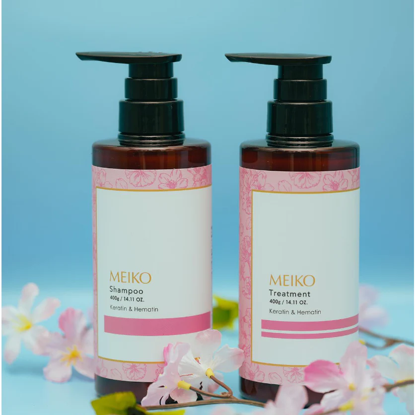 Meiko Sakura Cherry Blossom Shampoo & Conditioner Set for Damaged Hair - Image 4