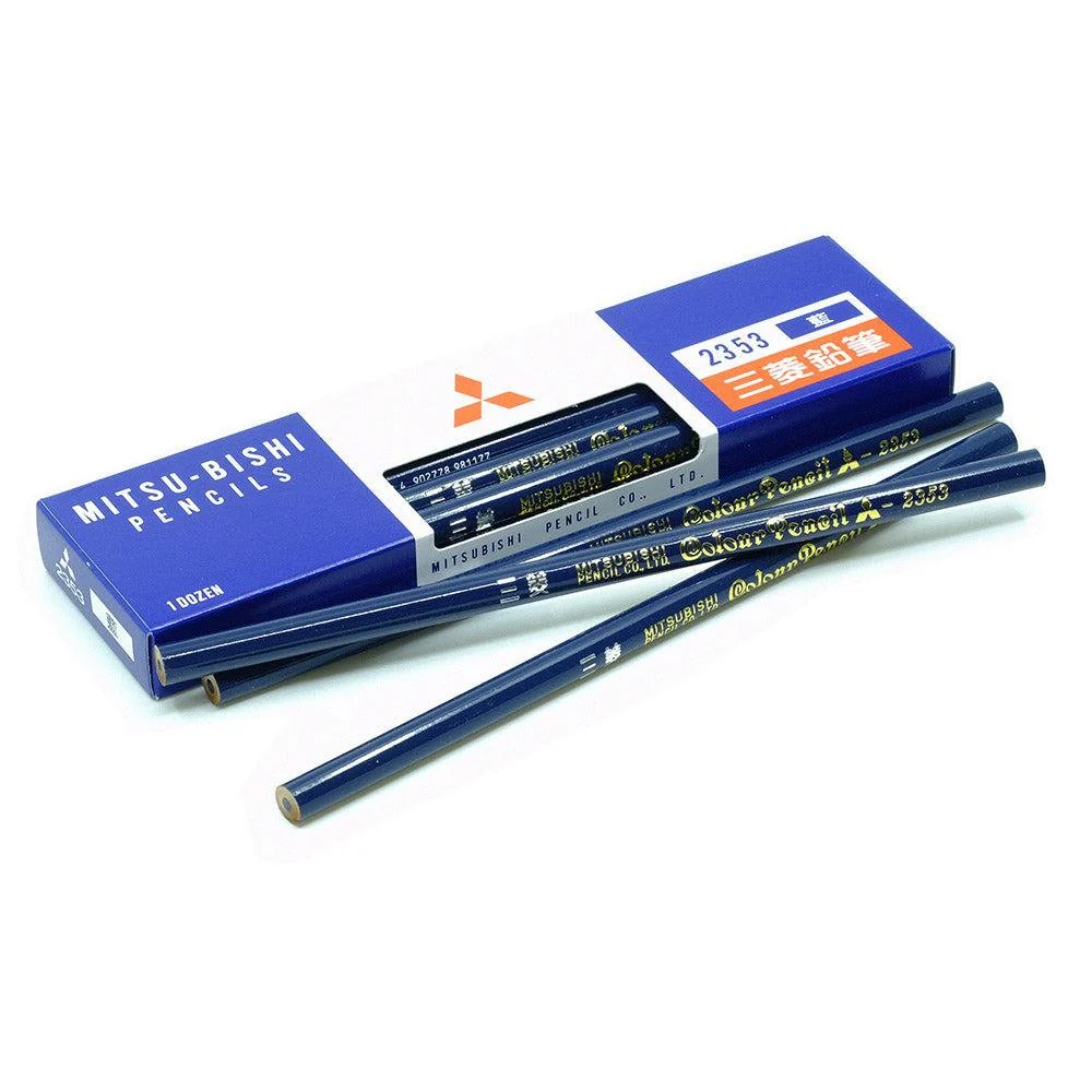 uni Mitsubishi Colored Pencils Prussian Blue Color 12 Pieces - Image 4