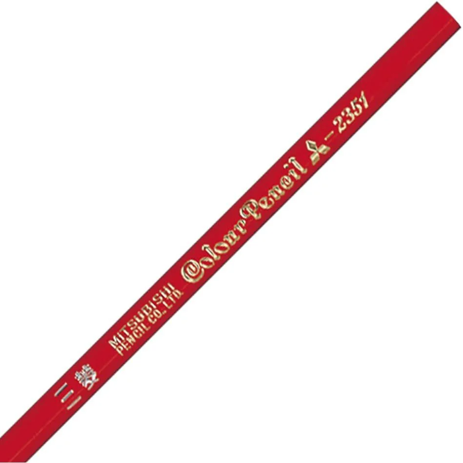 uni Mitsubishi Colored Pencils Vermilion Color 12 Pieces - Image 3