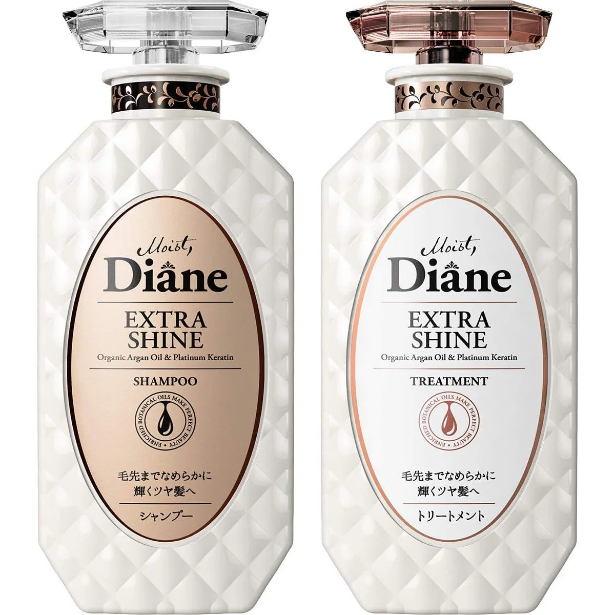 Moist Diane Shampoo Extra Shine Glossy Hair Organic Argan Oil & Keratin 450ml - Image 4