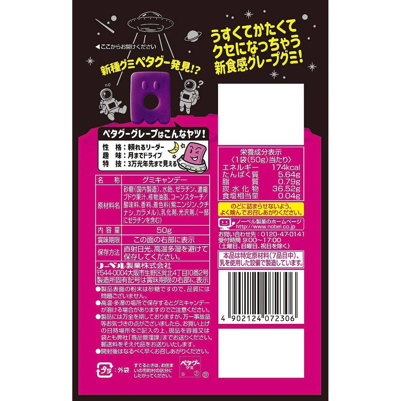 Nobel Petagu Gummies Grape Flavor Cute Gummy Candy 50g - Image 5