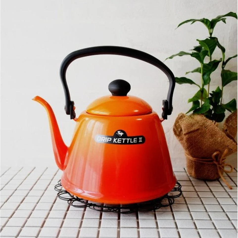 Noda Horo Drip Kettle II Japanese Enamel Gooseneck Kettle Black 2L - Image 3