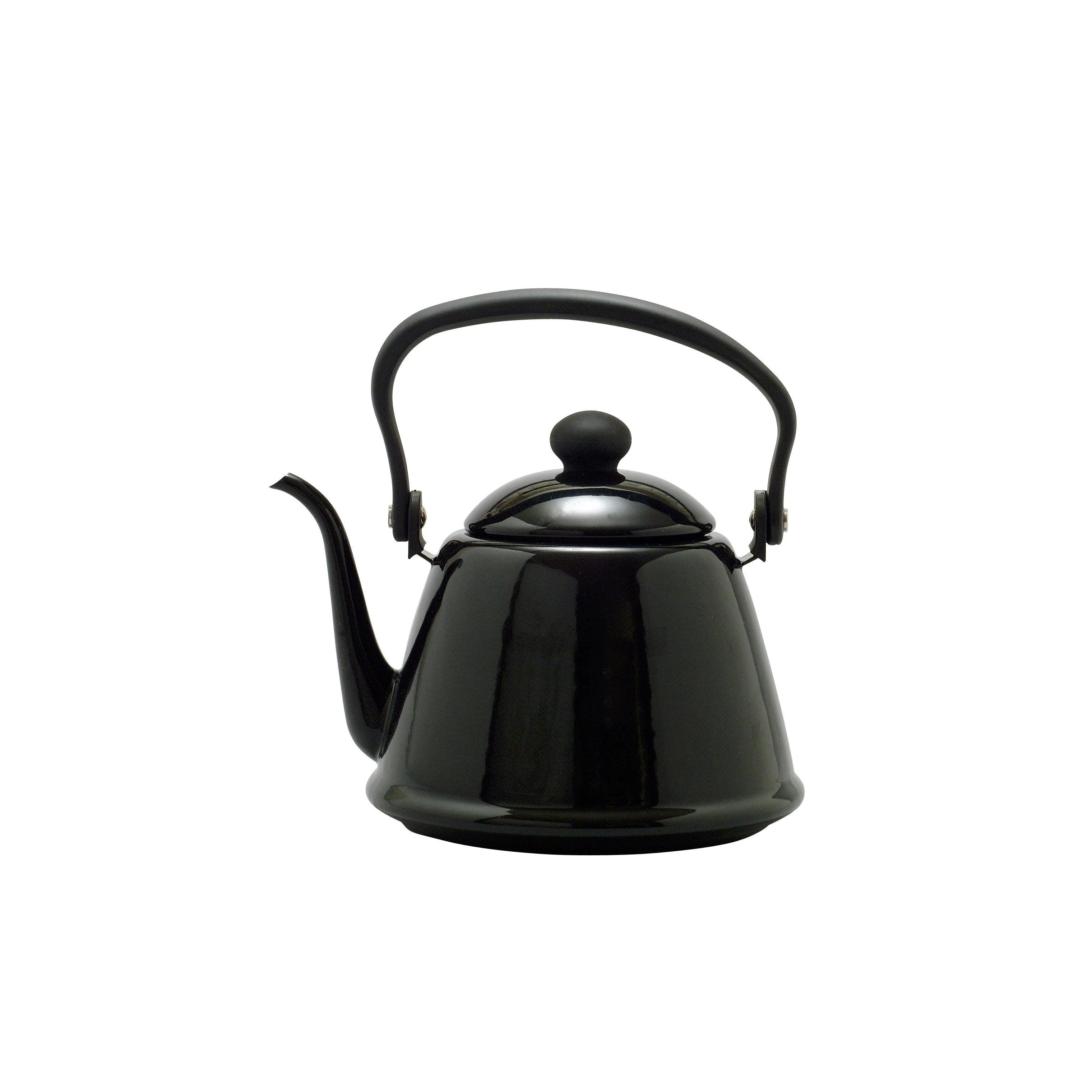 Noda Horo Drip Kettle II Japanese Enamel Gooseneck Kettle Black 2L - Image 5