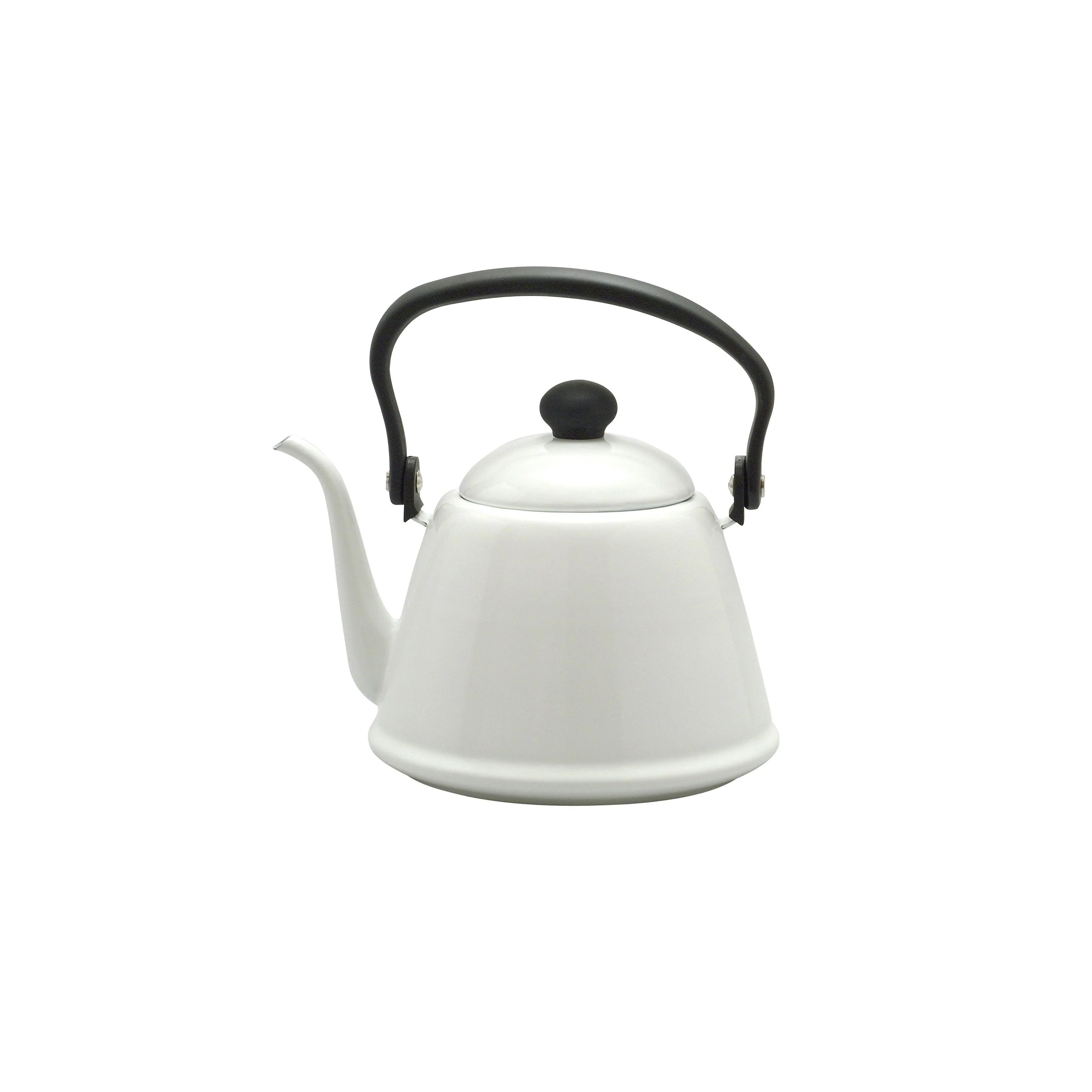 Noda Horo Drip Kettle II Japanese Enamel Gooseneck Kettle White 2L - Image 6