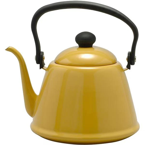 Noda Horo Drip Kettle II Retro Enamel Gooseneck Kettle Yellow 2L - Image 6