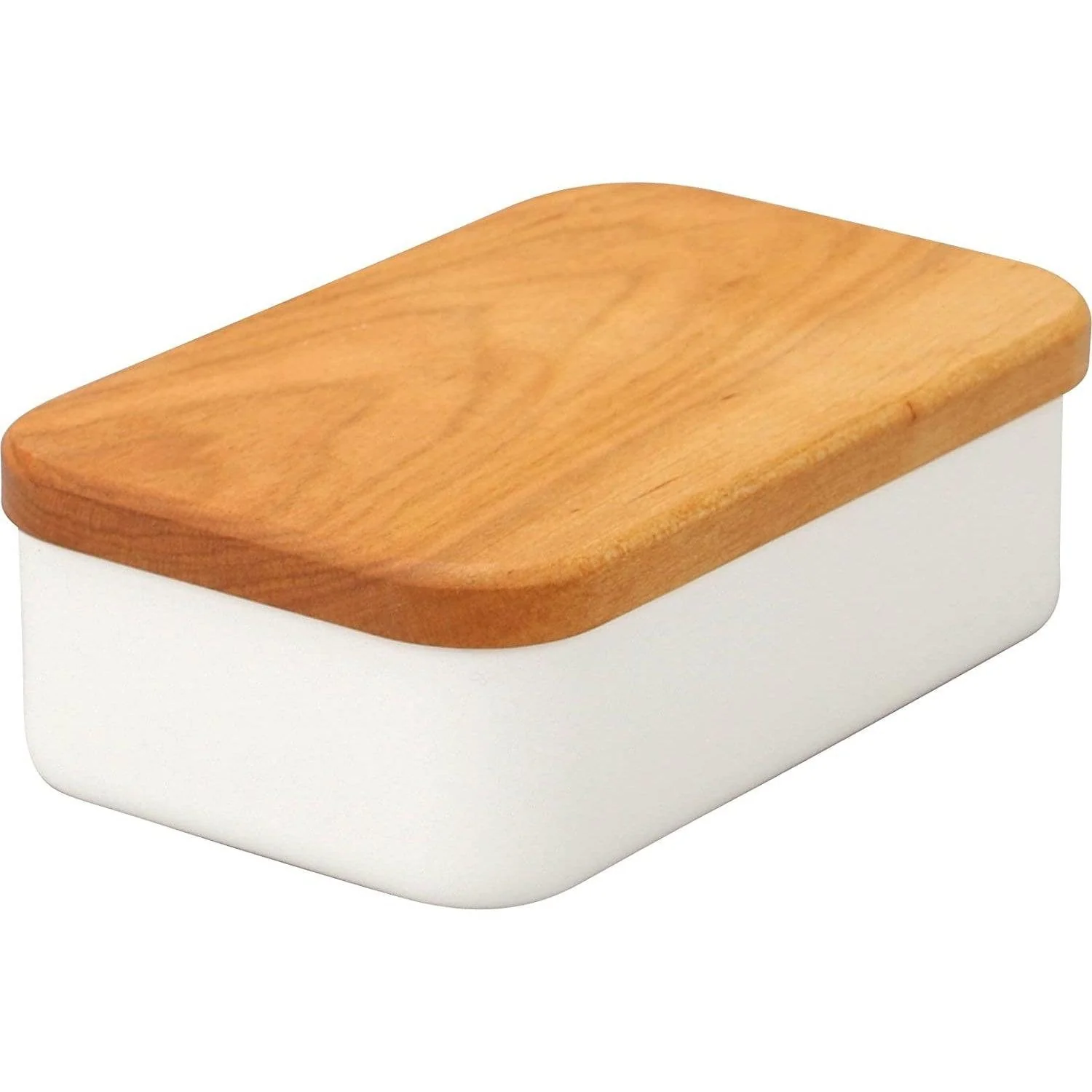 Noda Horo Enamel Butter Dish with Wooden Lid 200g