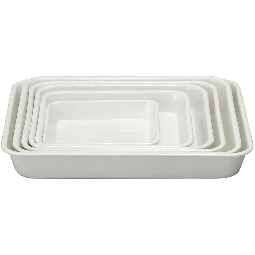 Noda Horo Japan White Enamel Tray Series Minimalist Tray