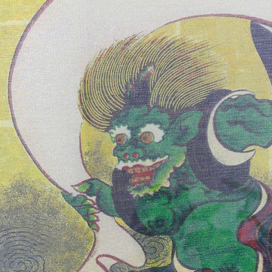 Noren Wind and Thunder God Fujin Raijin With Gold Thread Doorway Curtain - Image 3