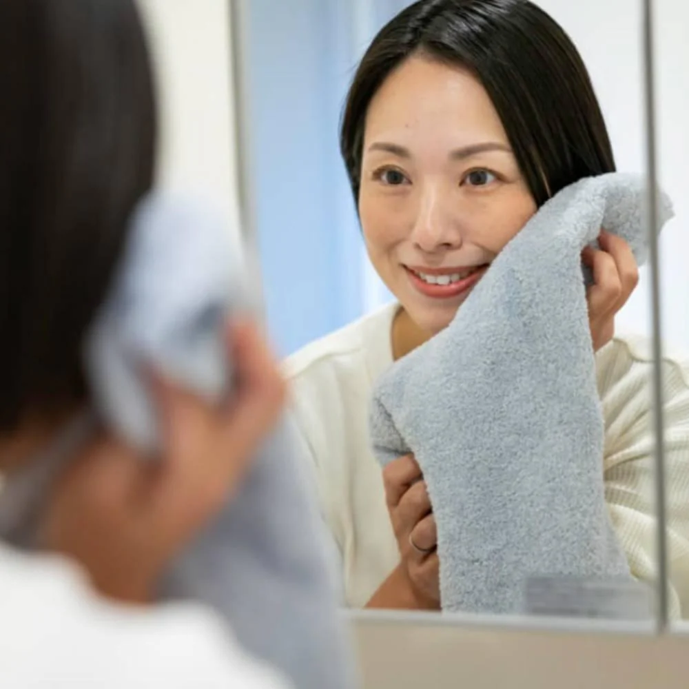 Organic Cotton Face Towel Soft Gentle Rapid Absorption 33x85cm - Image 2