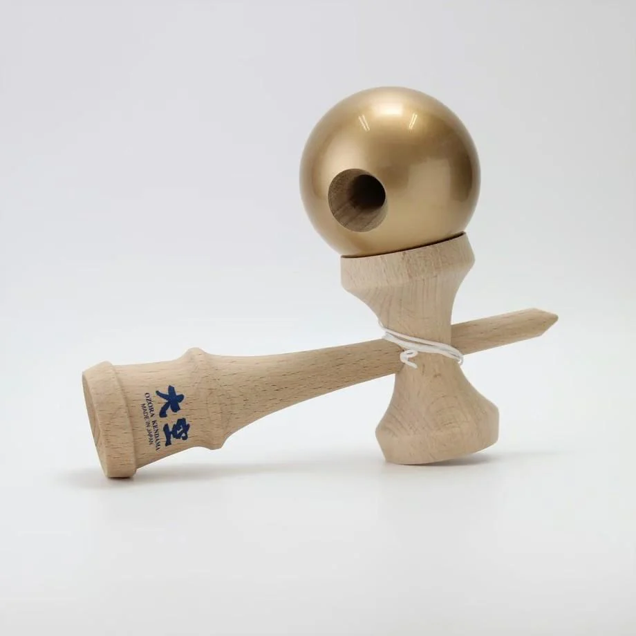 Ozora Kendama Handmade JKA Certified Cup-And-Ball Toy Gold - Image 2