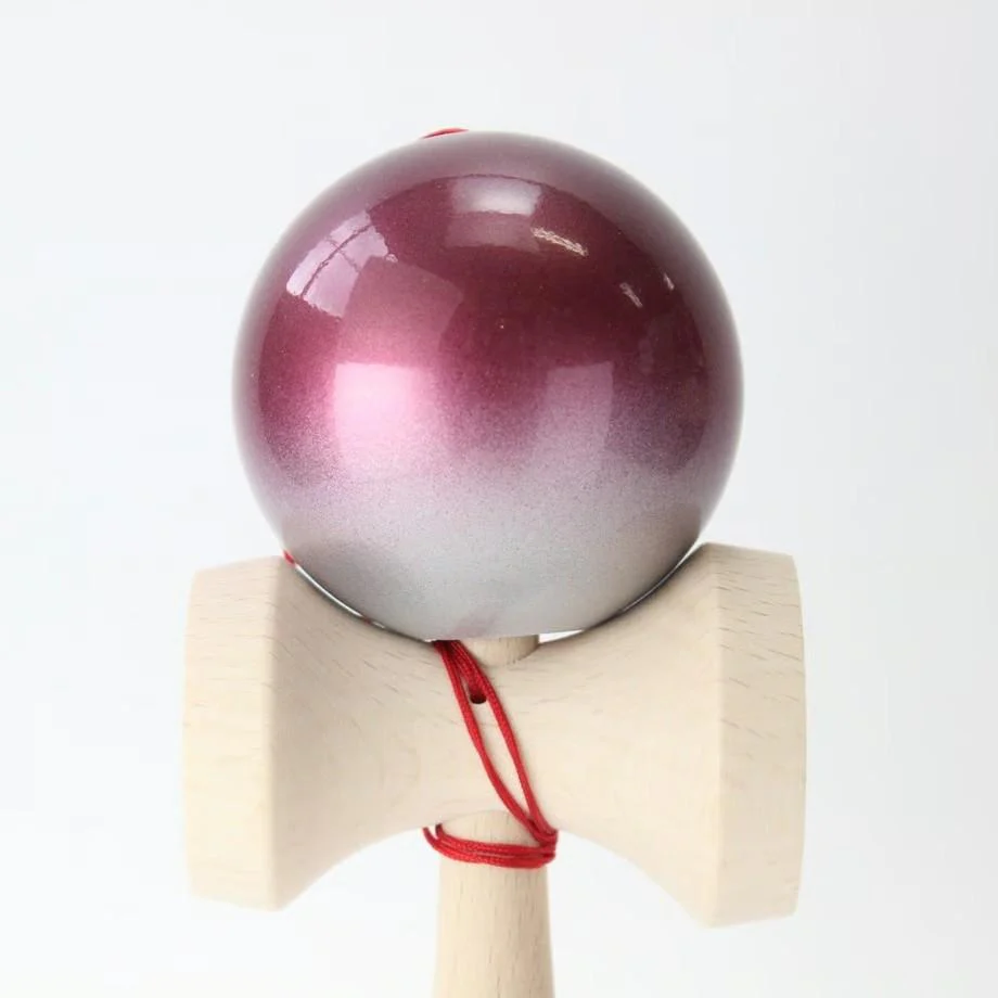 Ozora Kendama Handmade JKA Certified Cup-And-Ball Toy Red Silver - Image 3