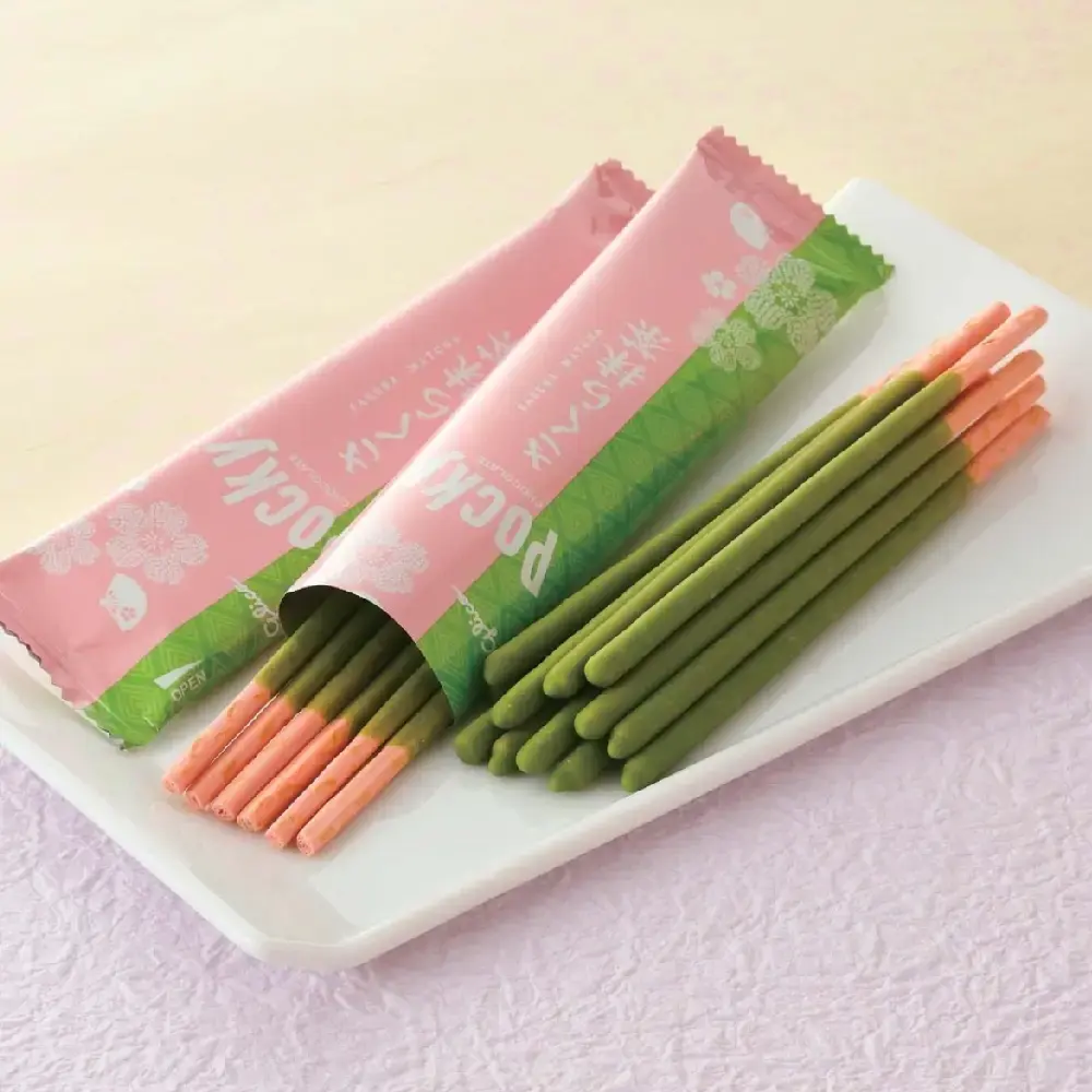 Pocky Sakura Matcha Chocolate Thin Biscuit Sticks 8 ct. (Pack of 3) - Image 2