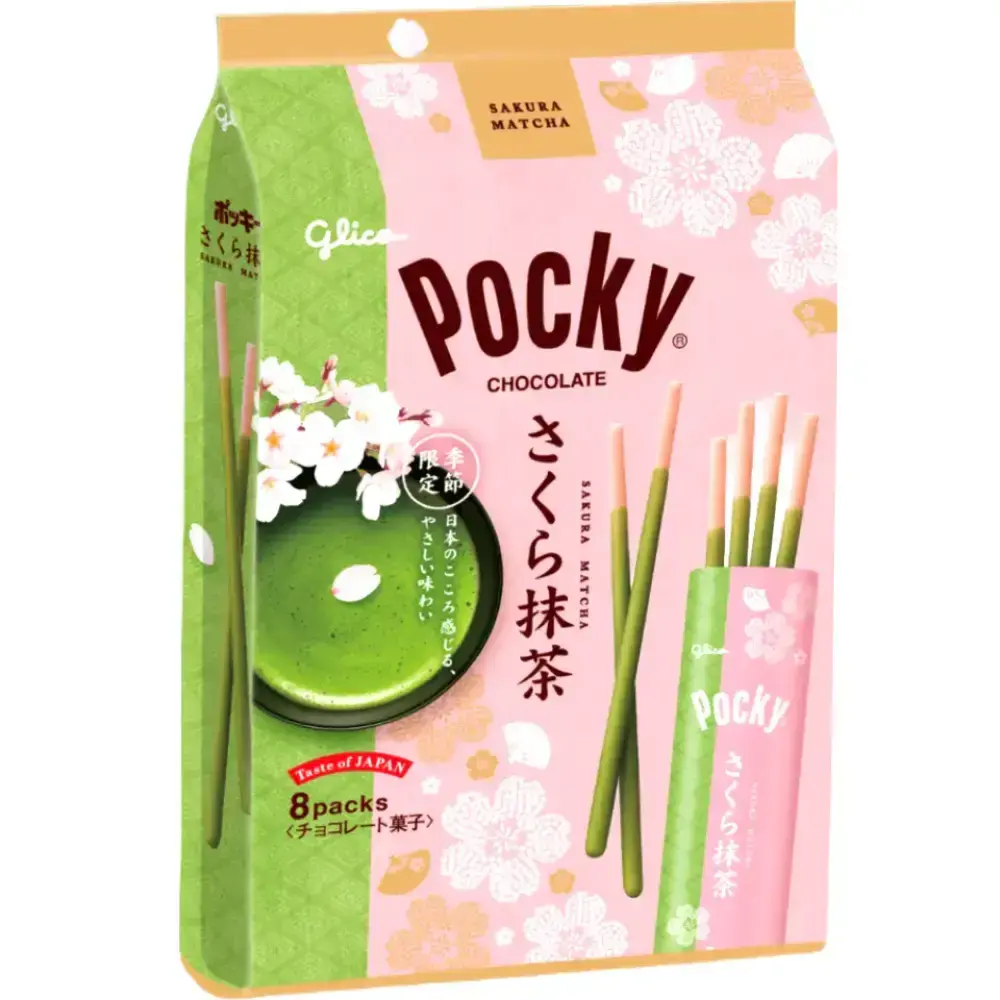 Pocky Sakura Matcha Chocolate Thin Biscuit Sticks 8 ct. (Pack of 3) - Image 6