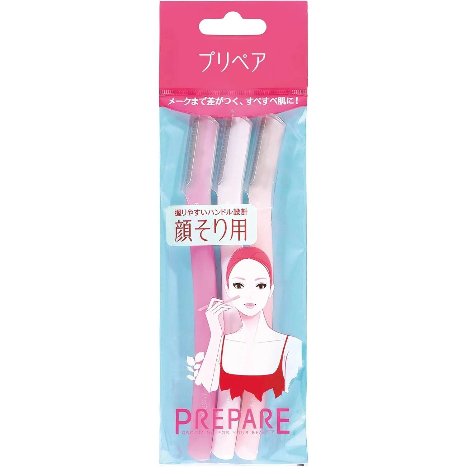 Prepare Handy Facial Razor for Women L Type (Pack of 3) - Image 4
