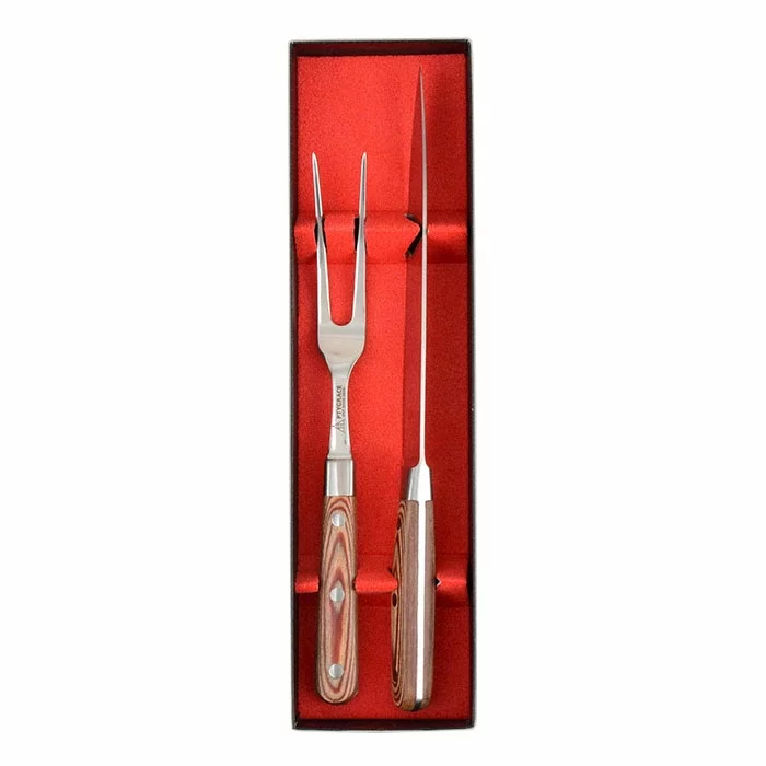 Ptygrace Handmade Meat Carving Knife and Fork Boxed Set - Image 5