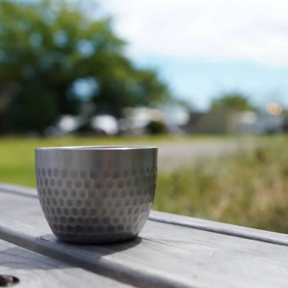 Ptygrace Titanium Hammered Sake Cup Double Wall Insulated 60ml - Image 2