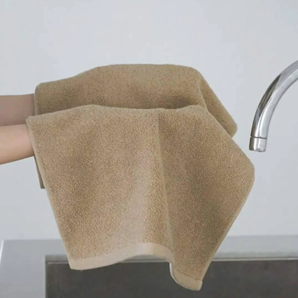 Quick Absorbing Soft Face Towel Washi Paper & Cotton Chestnut Brown 80cm - Image 3