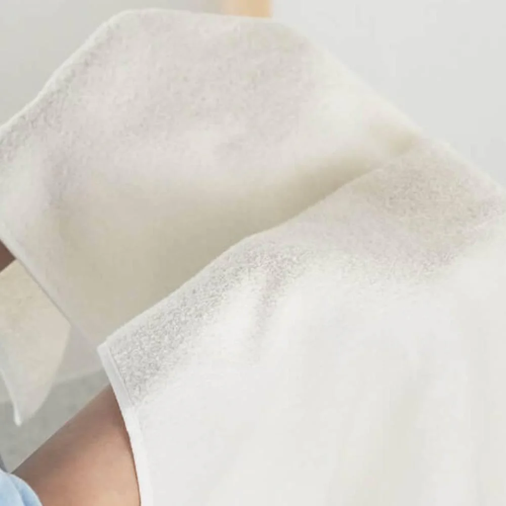 Quick Absorbing Soft Face Towel Washi Paper & Cotton Snow White 80cm - Image 4