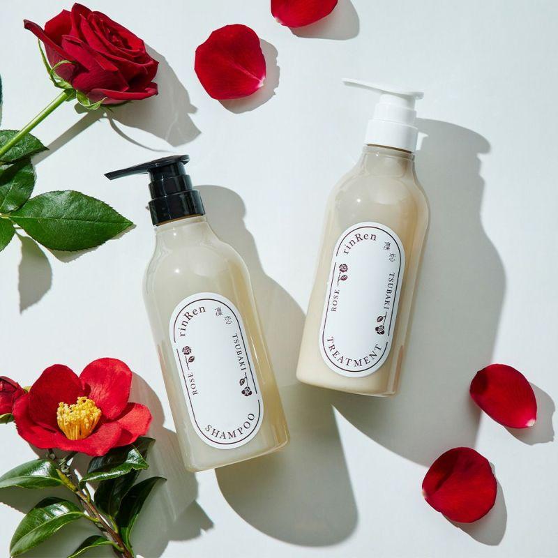 RinRen Shampoo Rose & Tsubaki Vegan Hair Repair Shampoo 480ml - Image 2