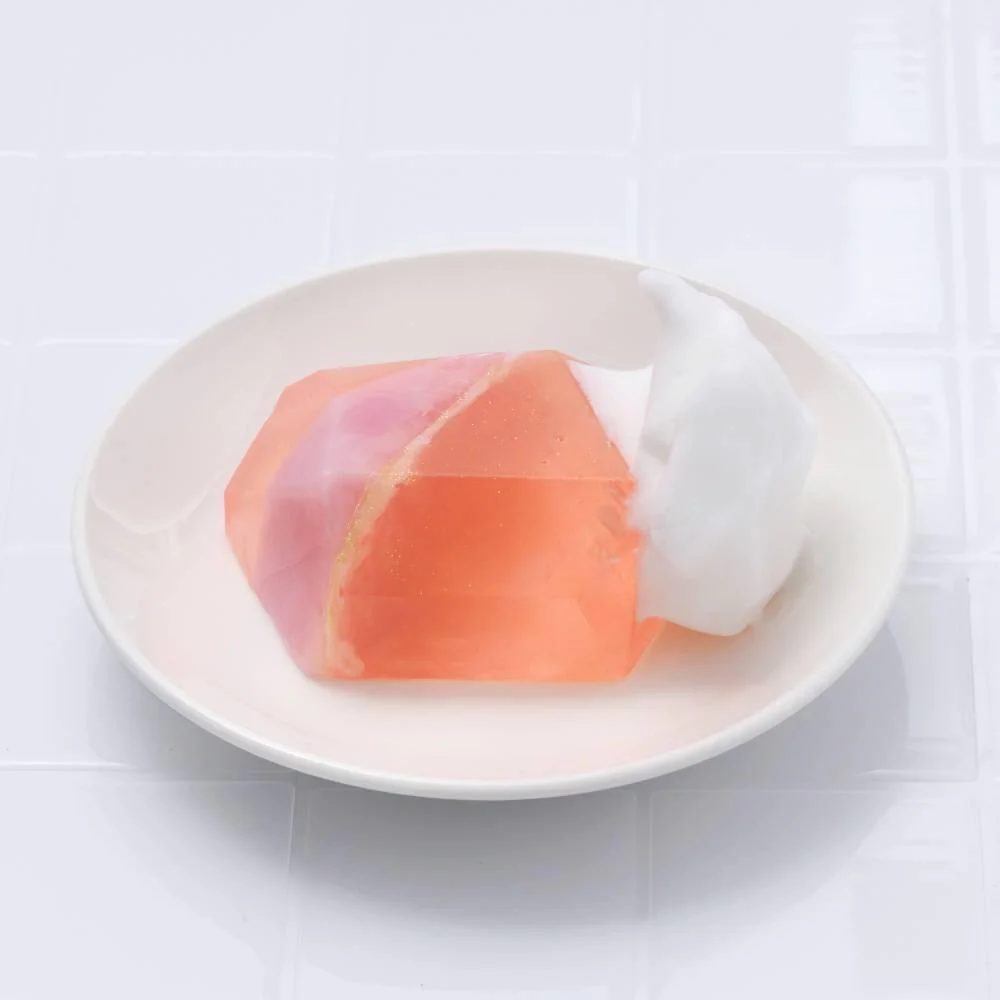 Rose Quartz Jewelry Soap Handmade Moisturizing Pink Crystal Bar Soap 60g - Image 2