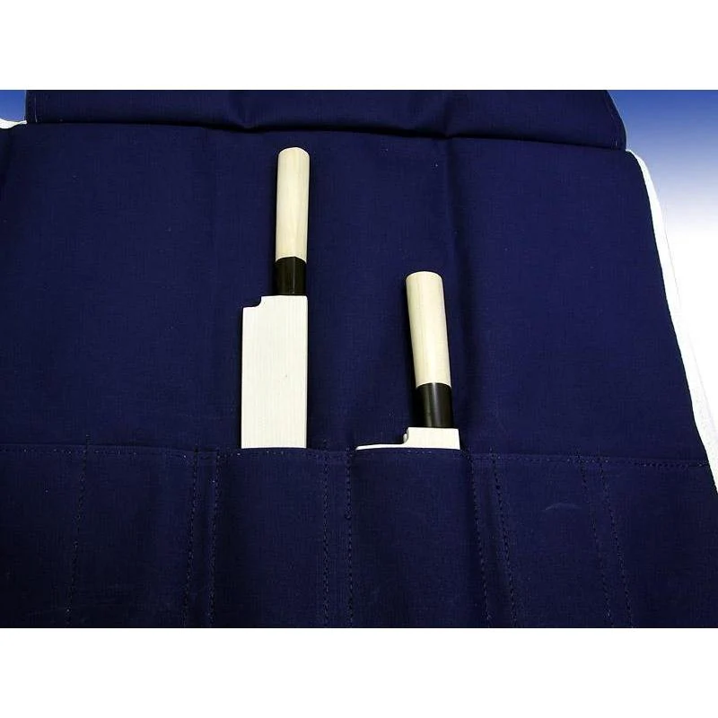 Sakai Takayuki Chef's Knife Roll Carry Bag Canvas Cloth Navy Blue - Image 2