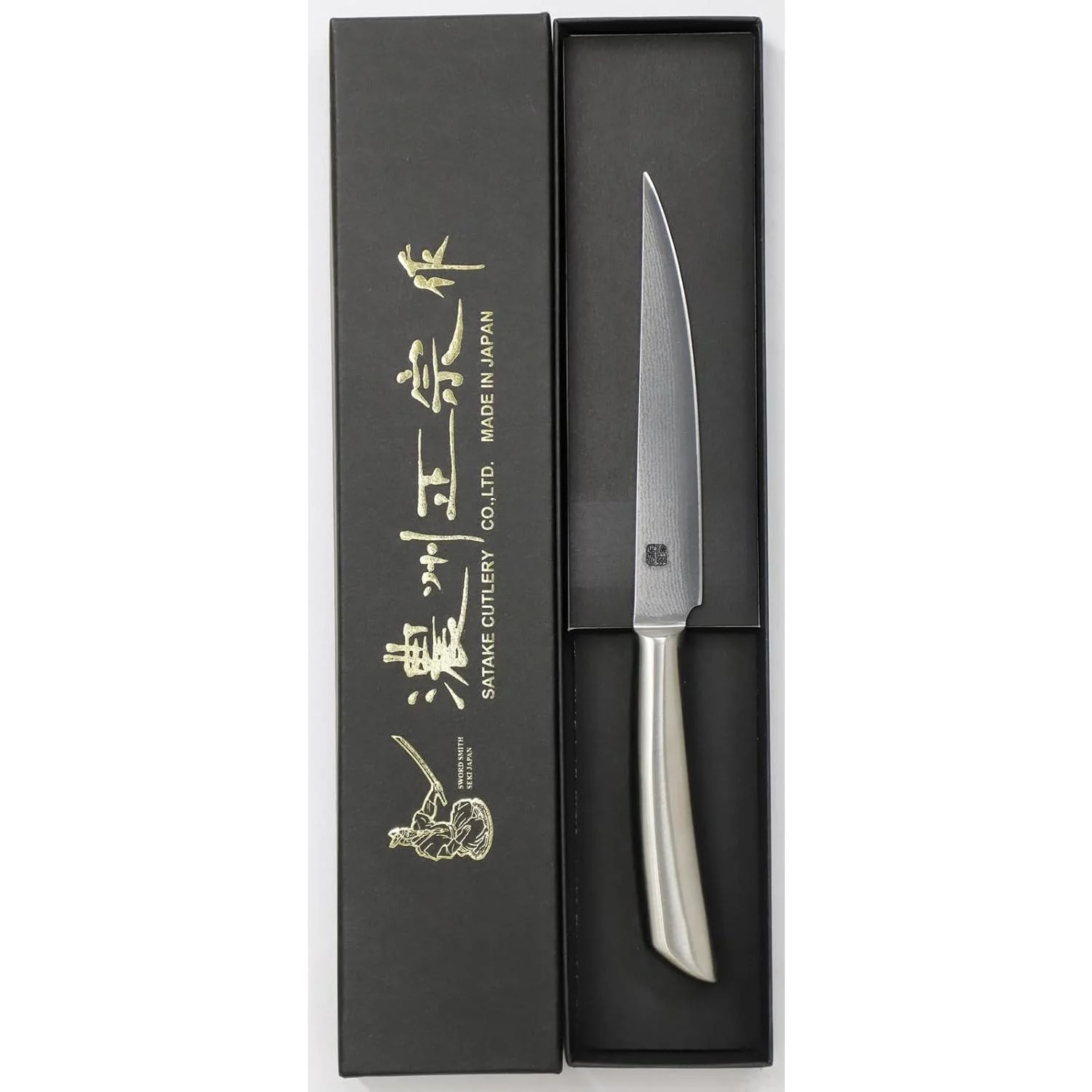 Satake All Metal Steak Knife Damascus Steel Blade 120mm - Image 5
