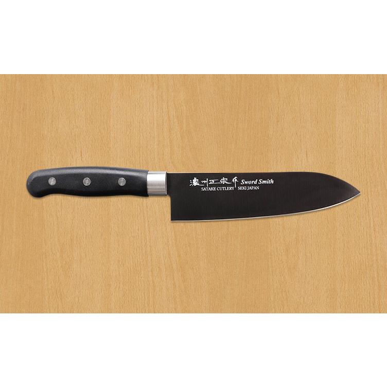 Satake Titanium Coated 3-Piece Japanese Knife Set Black Kitchen Knives - Image 3