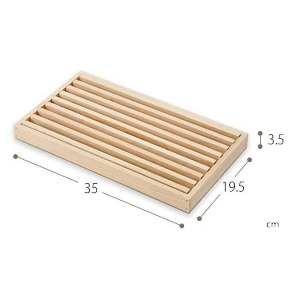 Shimanto Hinoki Cypress Wood Bread Cutting Board with Crumb Tray - Image 6