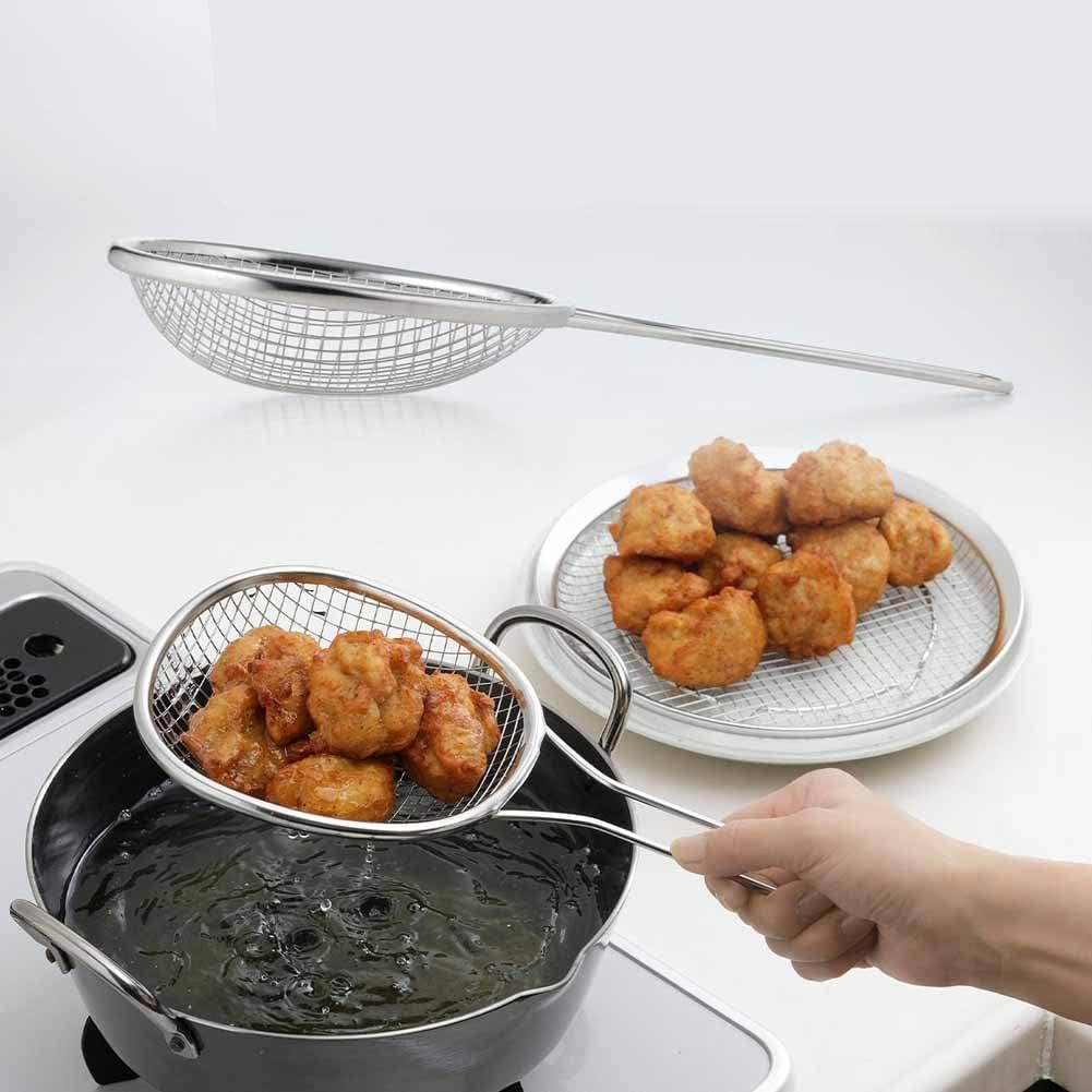 Shimomura Deep Fryer Skimmer Stainless Steel Large Hole Mesh Scoop 30cm - Image 3