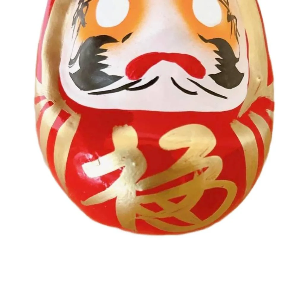 Shirakawa Daruma Doll “Ri” Handmade Good Luck Charm Red Doll 17cm - Image 3